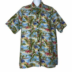Go Barefoot Vintage Cars Trucks Hawaiian Shirt 2XL